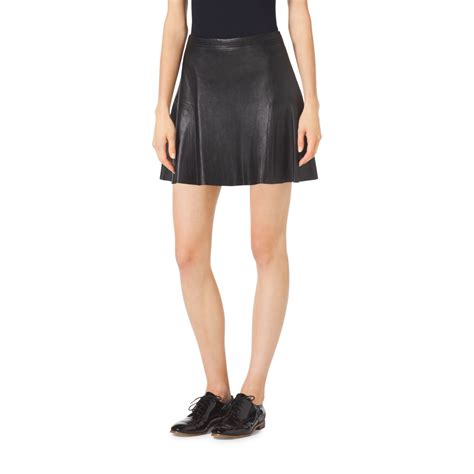 michael kors black leather|Michael Kors leather skirt.